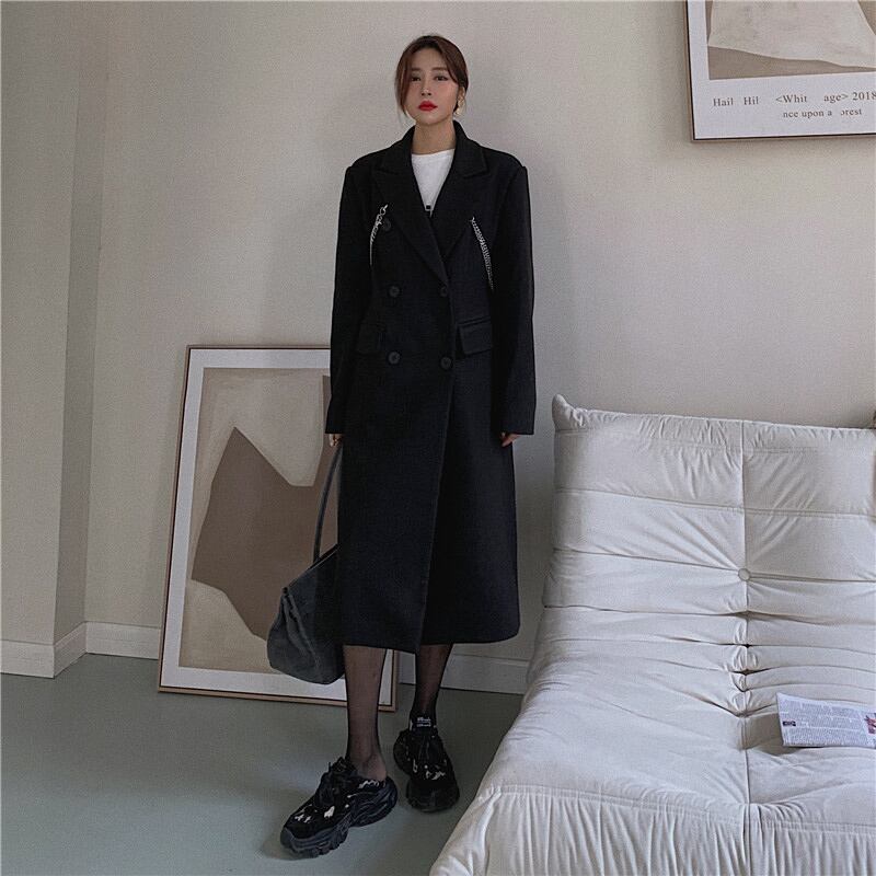 カラーコート レディースオータムウィンターブラック 秋物 冬物 ブラックストロベリース21050805074