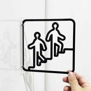 ツケレルン(3Wayピクトサイン)軽量 アクリル 突き出し 看板 (階段サイン)3way-0114