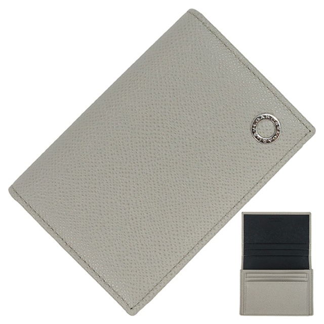 New BVLGARI ブルガリ ビジネスカードホルダー 294123 ブルガリ・ブルガリ マン グレー ブラック カードケース 新品