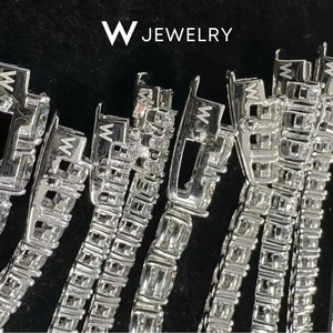 【2mm】W Jewelry Moissanite "Tennis Chain Bracelet" Silver