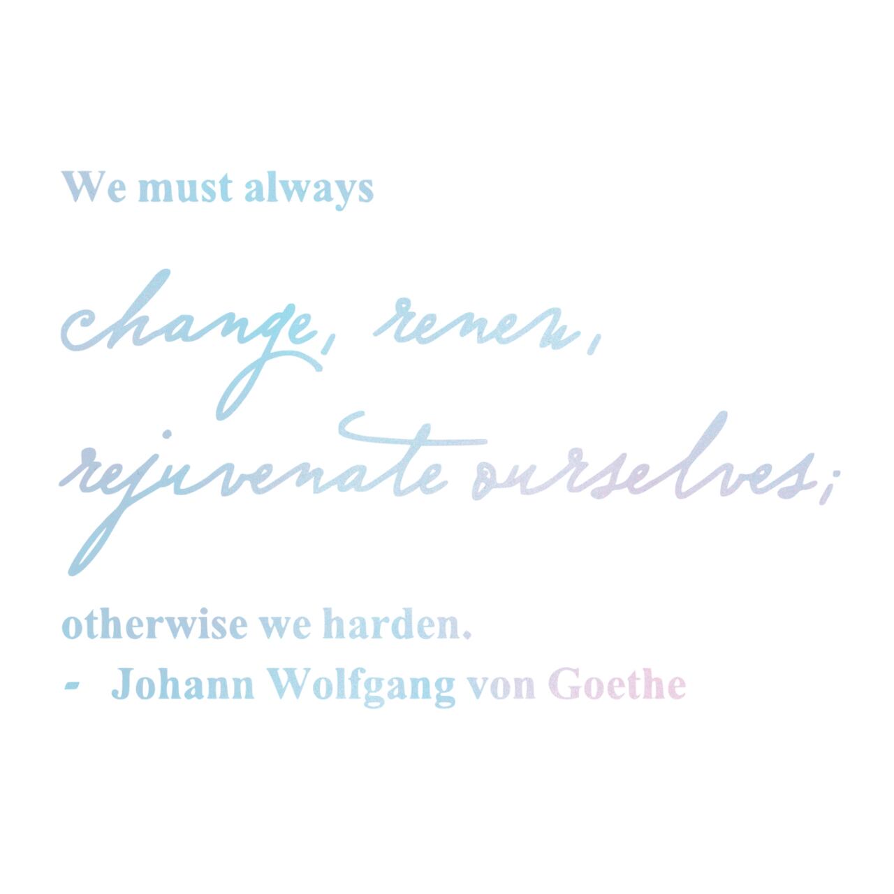 ウォールステッカー ゲーテ 名言 空ピンク 光沢 We must always change スプレーアート