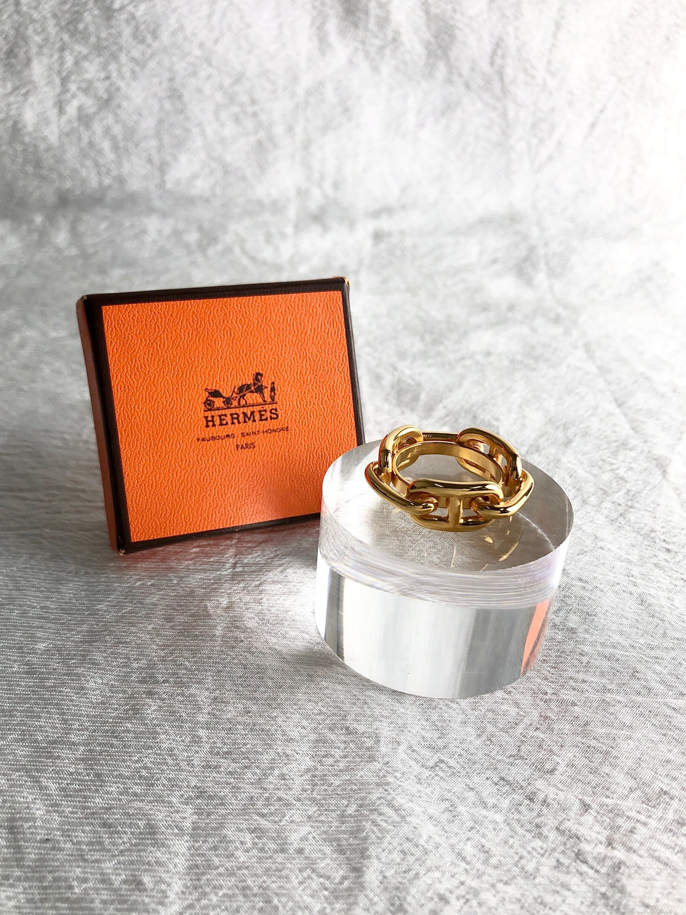 HERMES エルメス スカーフリング ゴールド ルカデ vintage ヴィンテージ オールド t86shz