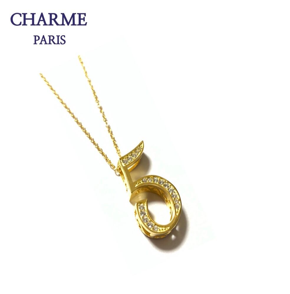 22k plating cz diamond  number necklace (5)