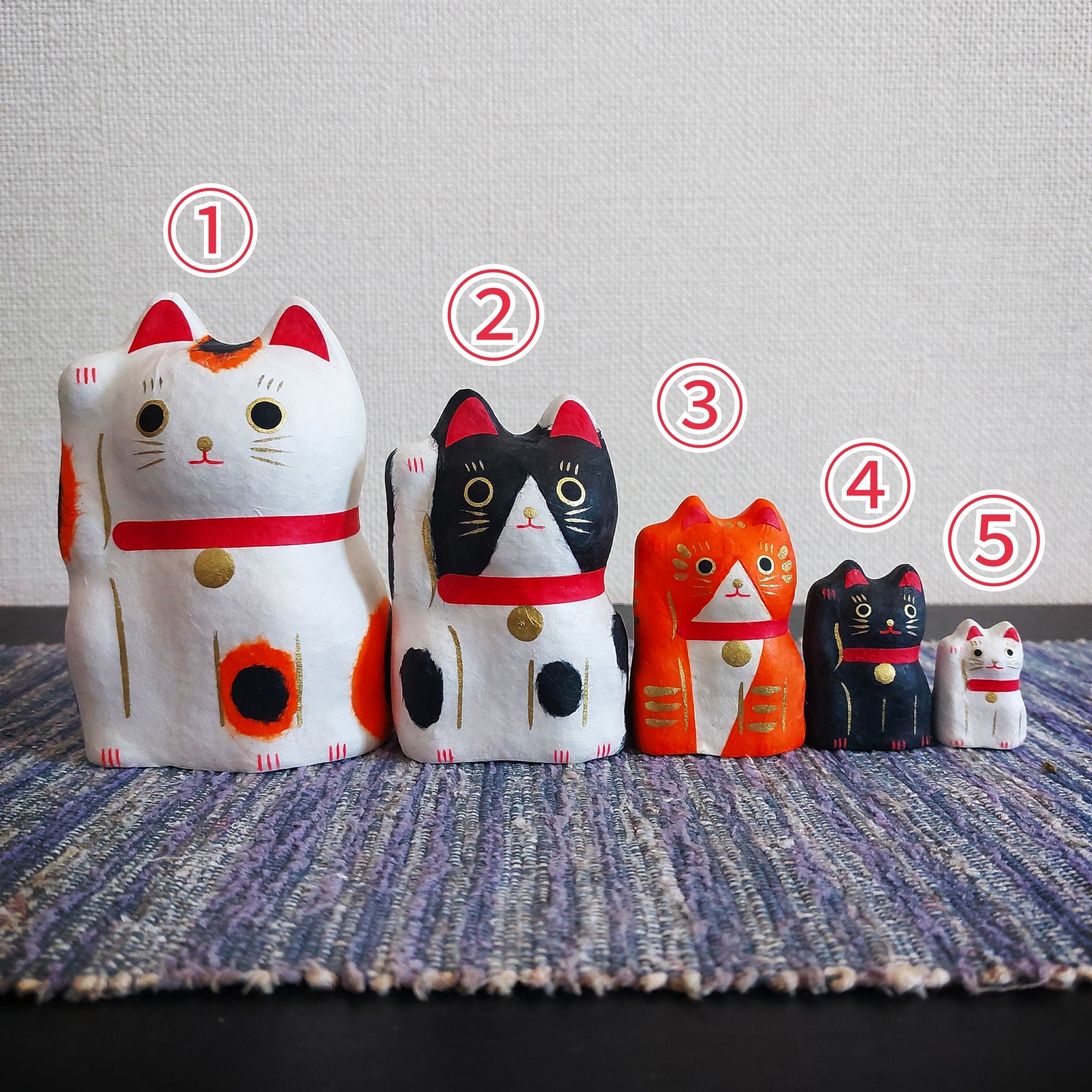 張り子人形 和紙人形 お散歩ねこ