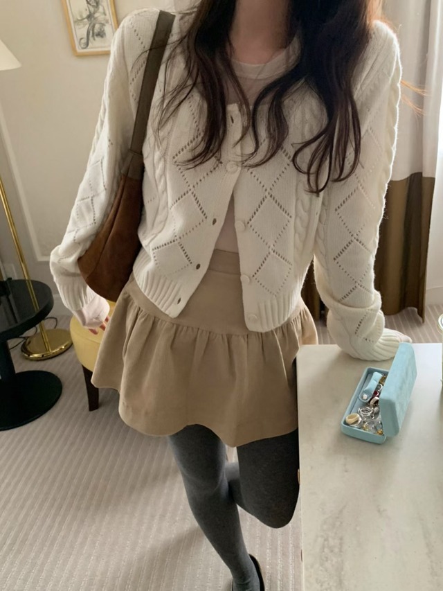 (P.Y.T) things quail cardigan/  3color