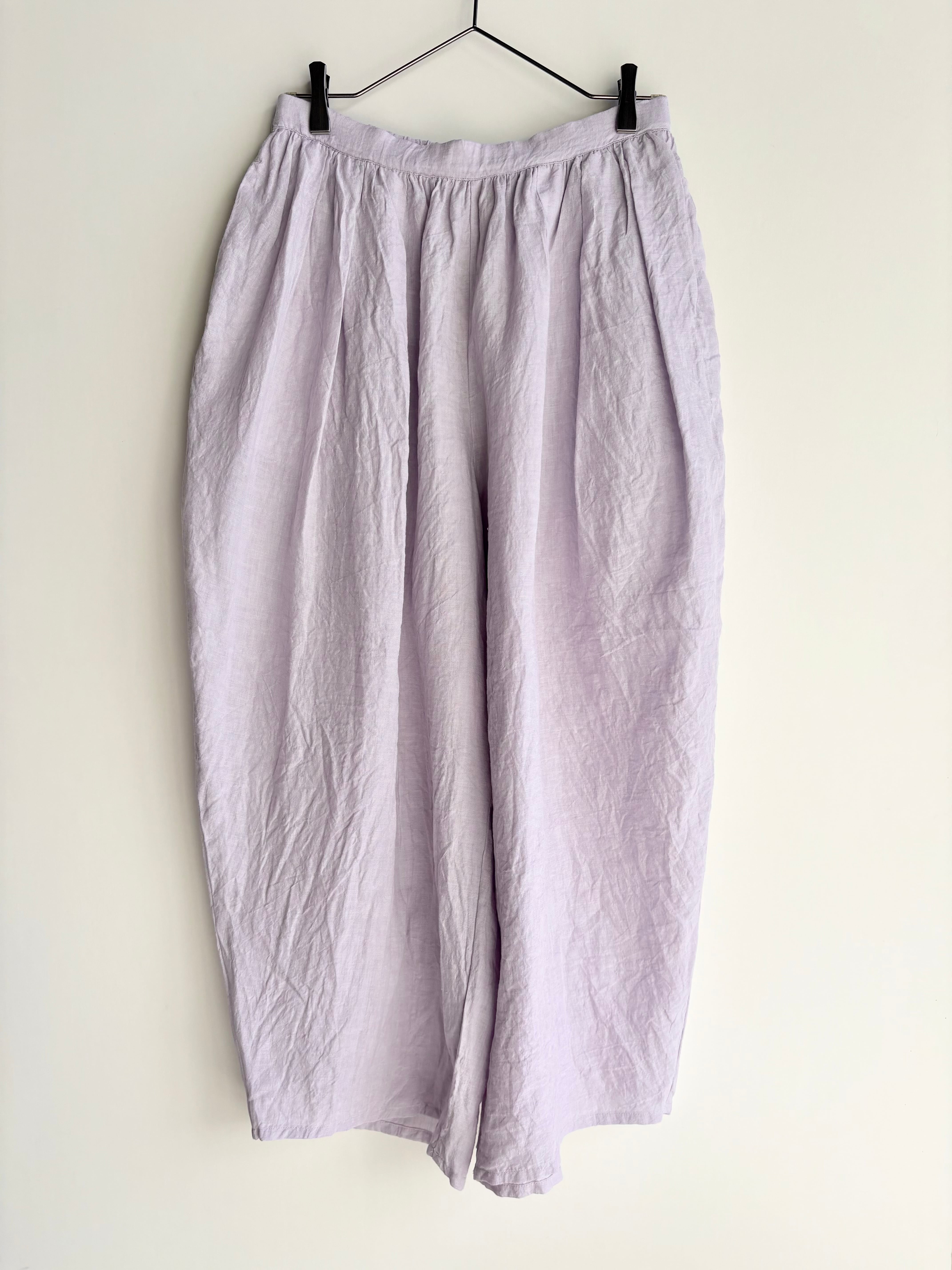 ROBE de PEAU】LINEN CAMILLE TUCKED PANTS［R358］ローブデポー