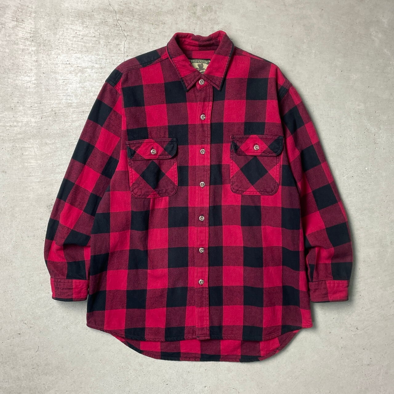 90年代 FIELD&STREAM 長袖 チェック柄 ヘビーネルシャツ メンズ2XL相当 