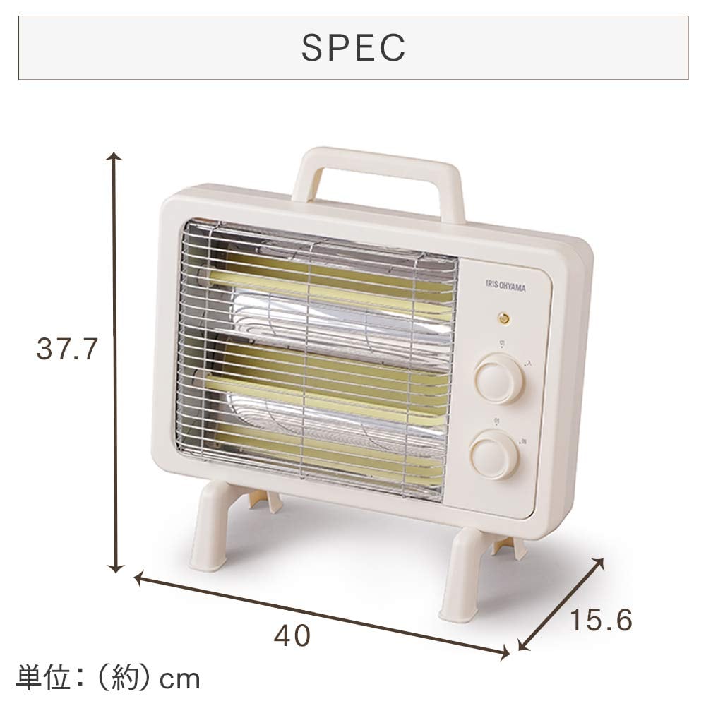 アイリスオオヤマ　遠赤外線電気ストーブ アイリスオーヤマ 電気ストーブ 速暖 転倒時電源OFF 400W/800W 2段階