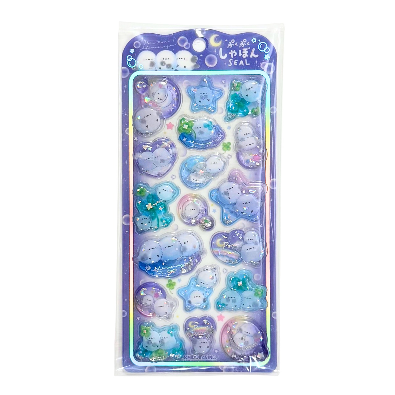 カミオジャパン　ぷくぷくしゃぼんシール　ぽんぽんシマエナガ - 1