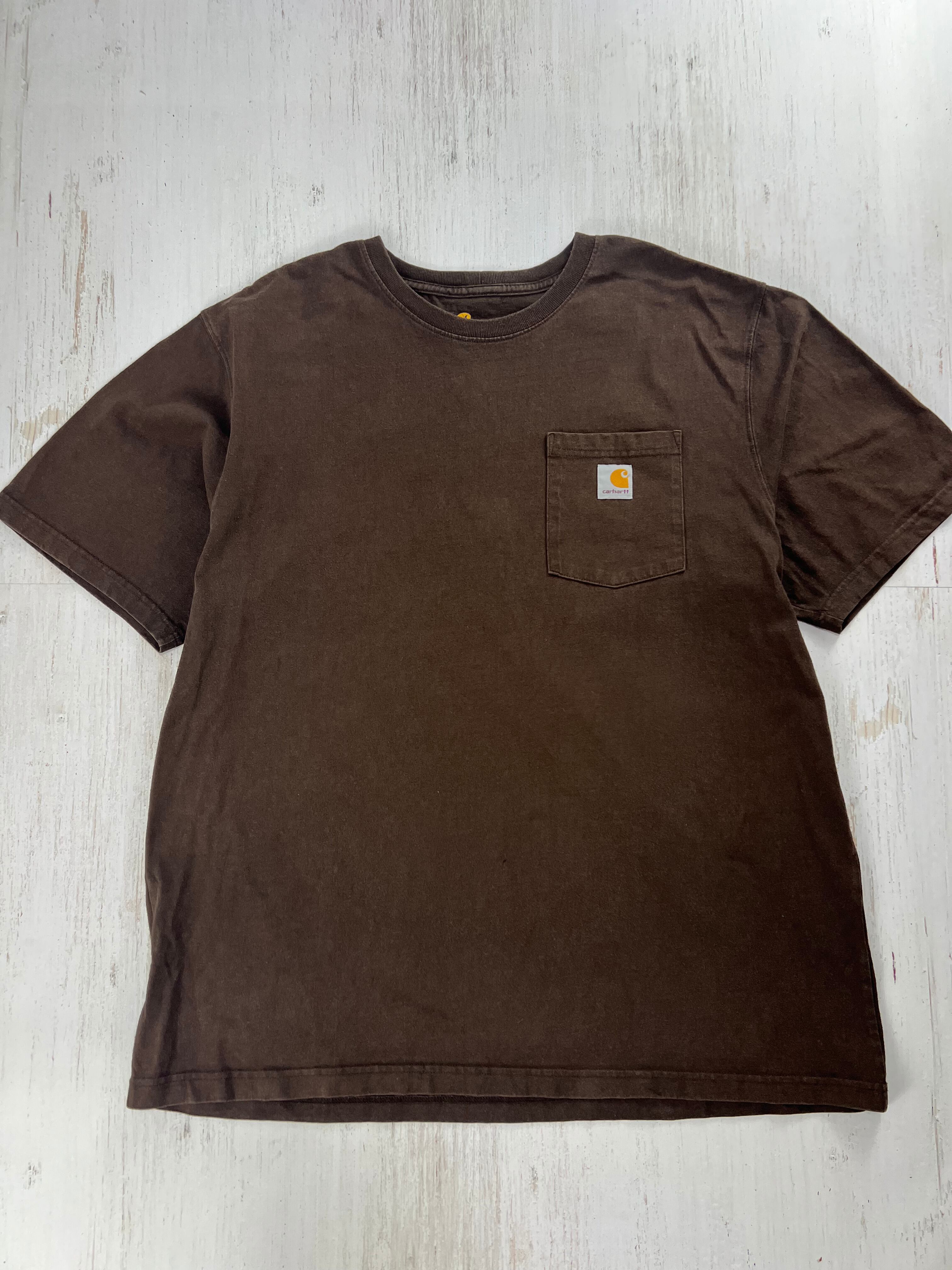 Carhartt Pocket T-Shirt Brown XL Original Fit Made in Guatemala #F547
