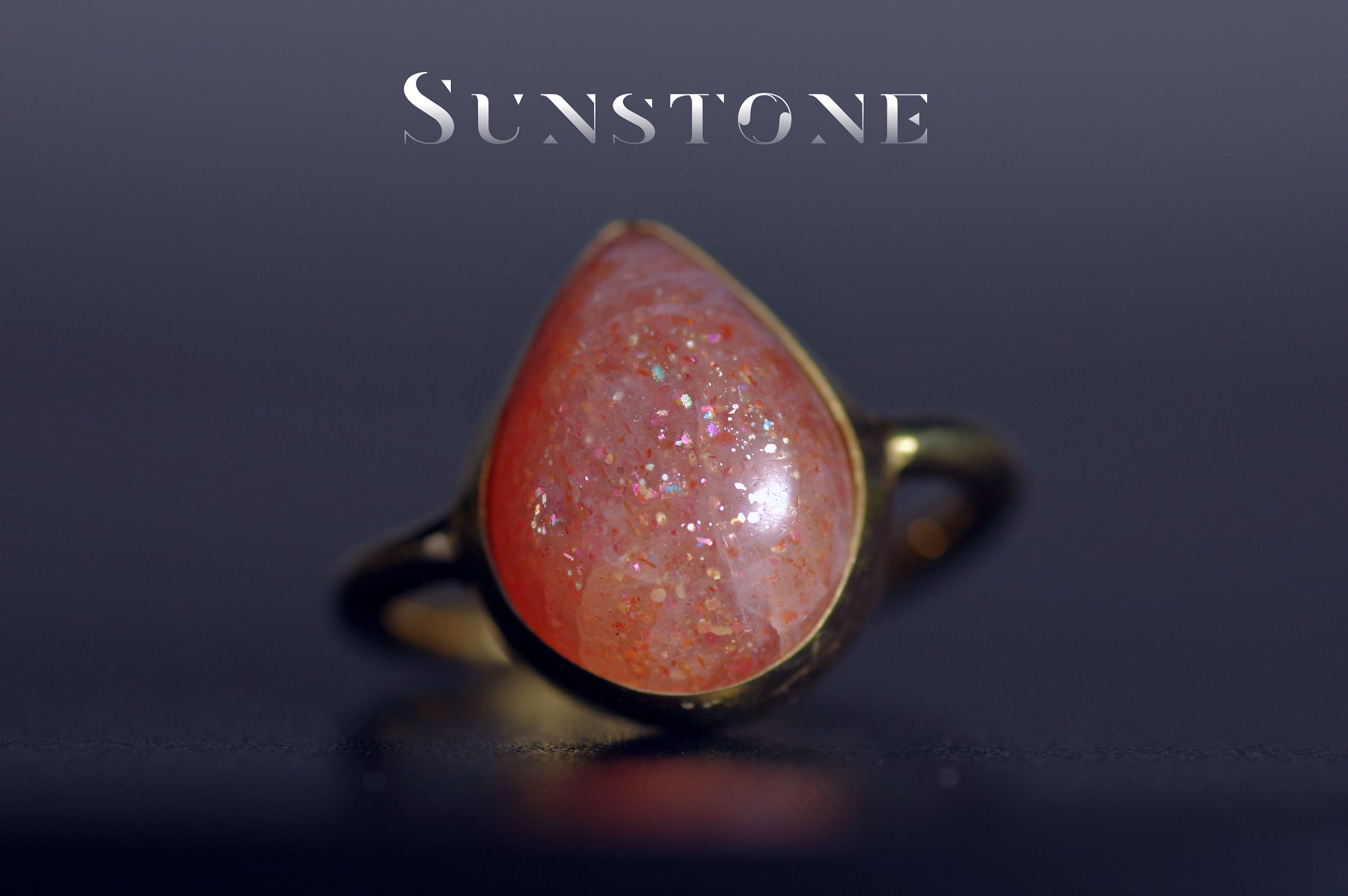 New『SunStone』の世界でひとつの天然石リングsilver925 + 22kgf