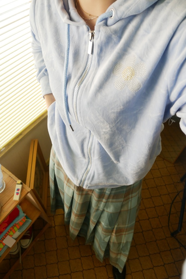 US PENDLETON pail blue check skirt