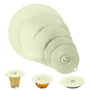 【在庫のみ】シリコン蓋 シリコンラップ フライパン 落し蓋 耐熱耐冷 シリコンふた 鍋蓋シリコンマグカップ蓋 シリコンカバー 密閉蓋 調理の貯蔵 吸着力 電子レンジ 食洗機対応 食品保存 収納便利 再利用可能 ストレッチリッド 缶 コンテナ 防塵蓋 キッチン用品 5セット (ライトビーングリーン)