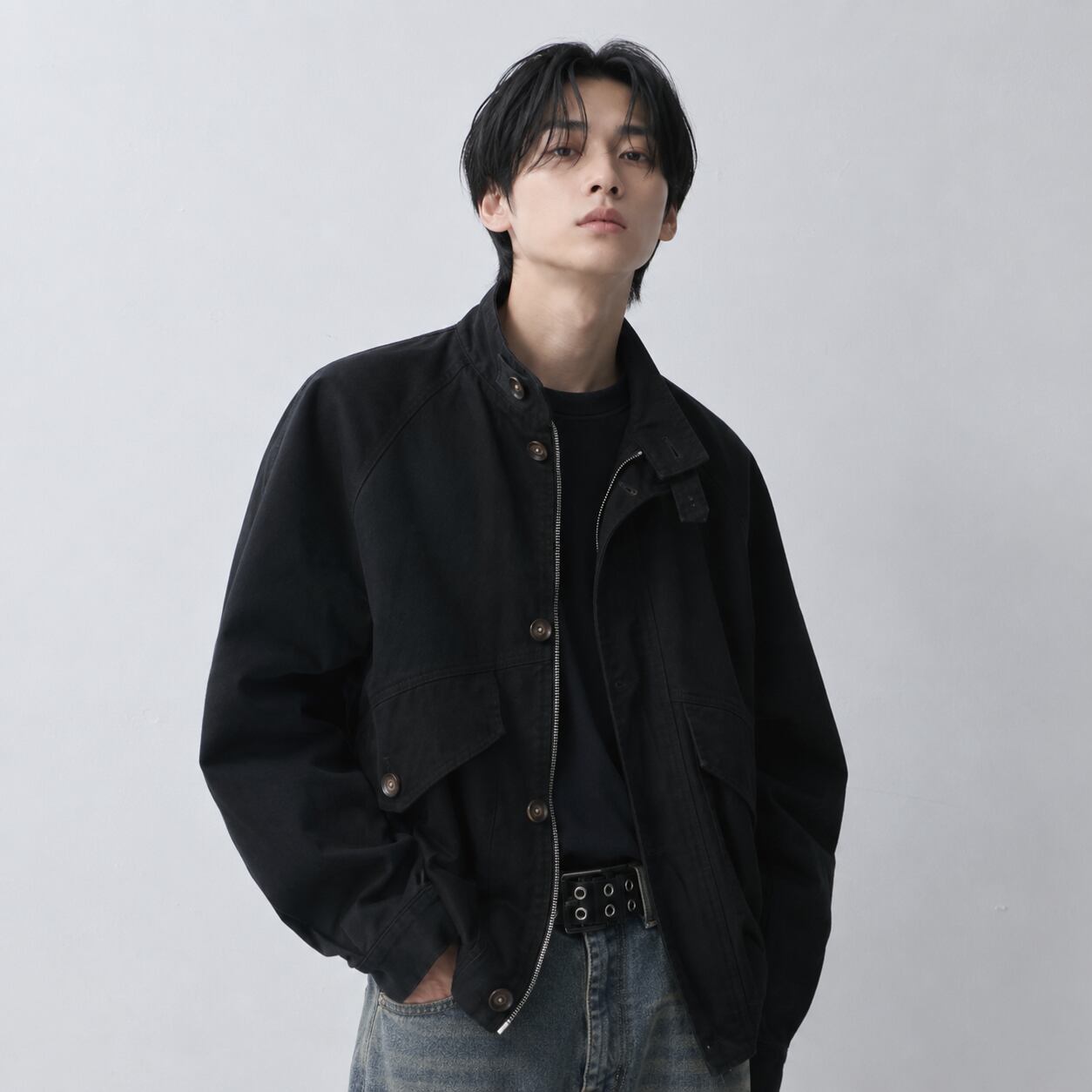 Stand-up collar blouson 0003