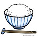 大盛りご飯と箸（筆タッチ） 【I_281】 A large serving of rice and chopsticks （brush style）