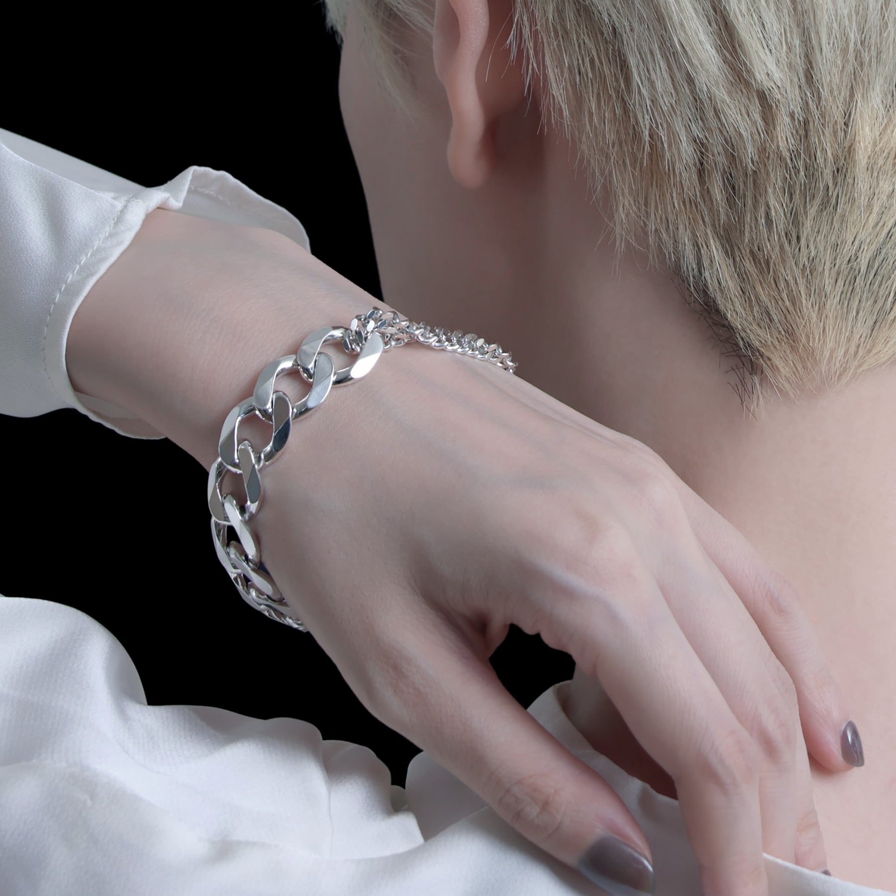 more big flat & middle chain bracelet [BB1] / Y2010KHB0907 | YArKA
