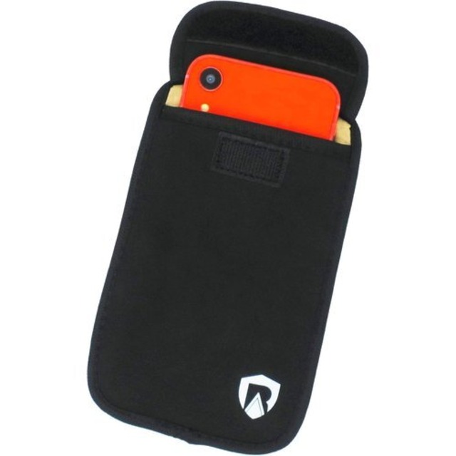 RadiArmorスマホ電磁波防止ポーチ。91％－96％の電磁波遮断。 ブラック ラージ 38