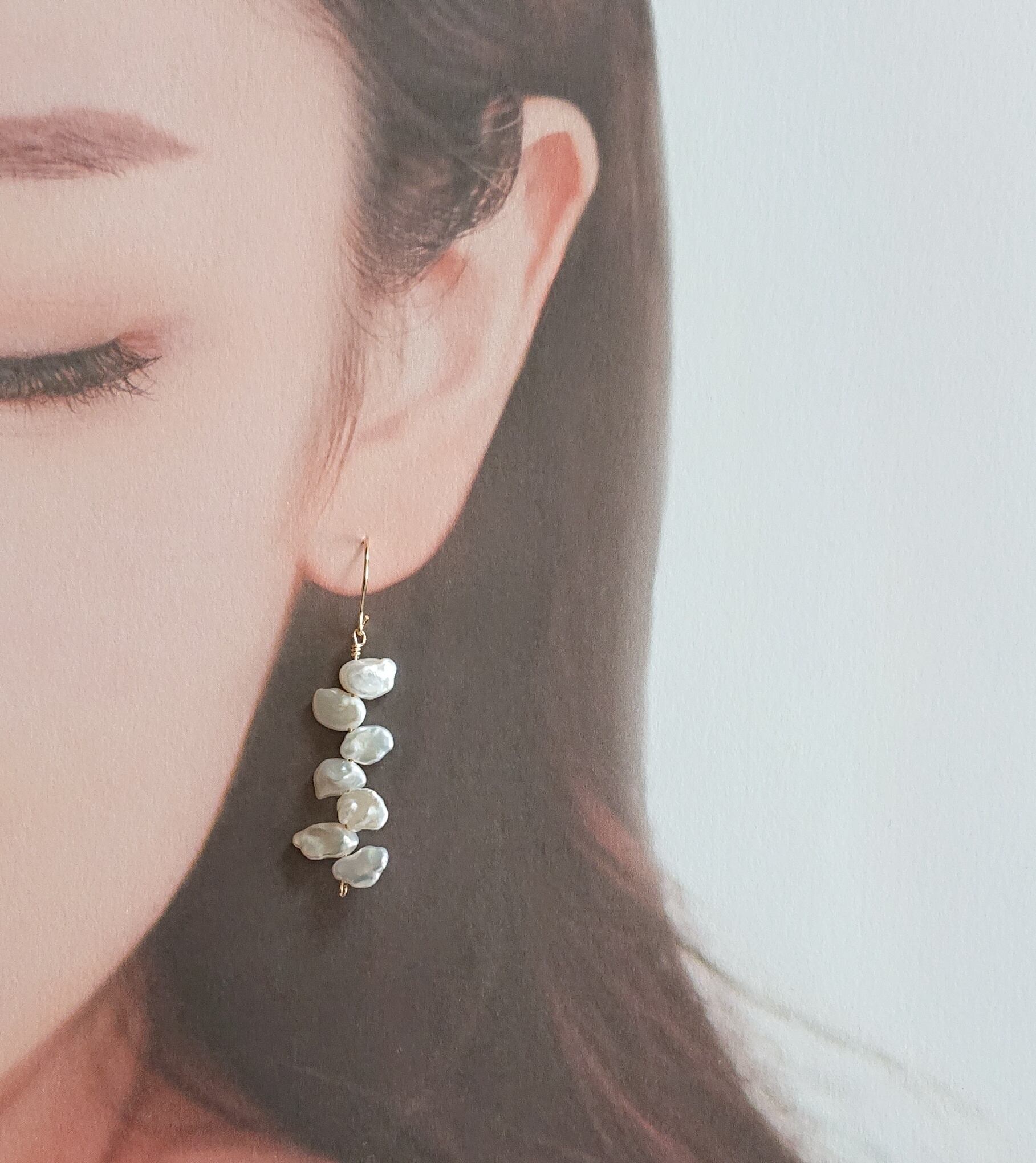 14kgf☆淡水ケシパール 花びらピアス | Rapity 