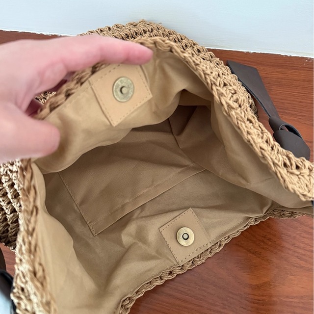 ワンハンドル　巾着型　かごバッグ  00128