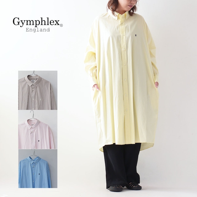 Gymphlex  [ジムフレックス] B.D. COLLAR WIDE SHIRT DRESS [GY-G0081TTS] B.Dカラーワイドシャツドレス・シャツワンピース・シャツドレス・ストライプ・LADY'S [2024SS]
