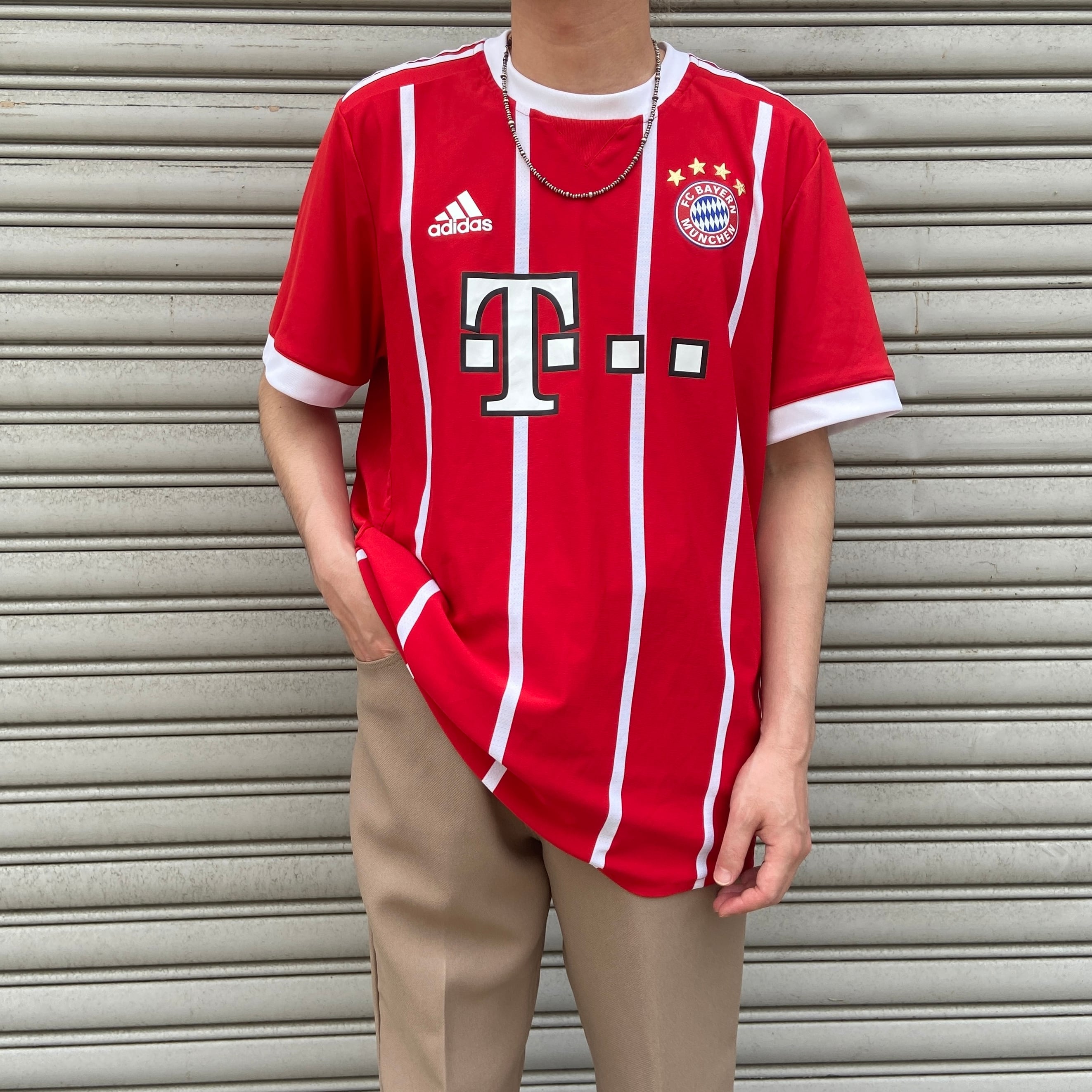 adidas FCバイエルンミュンヘン サッカーゲームシャツ 半袖Tシャツ XL