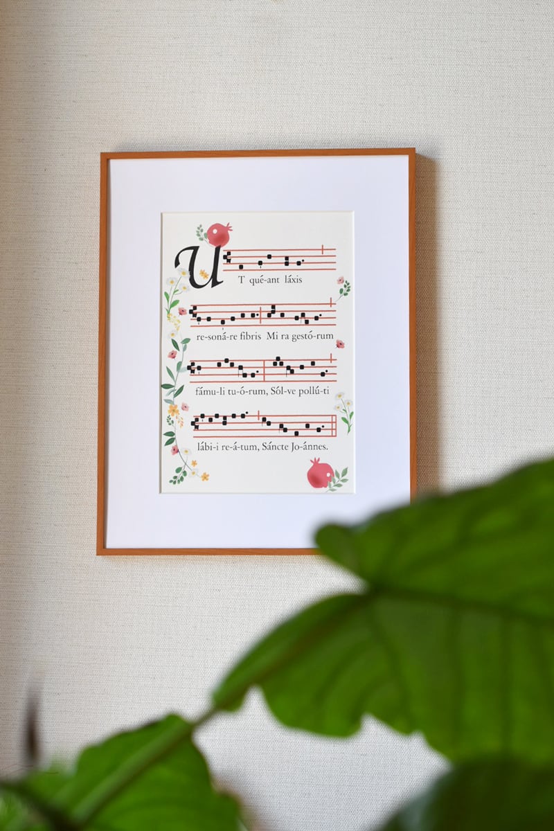 ドレミの発祥のネウマ譜の音楽ポスター♪ A4 インテリア 北欧 おしゃれ