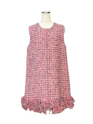 【予約 12月下旬頃配送】ツイードジレワンピース  black pink check