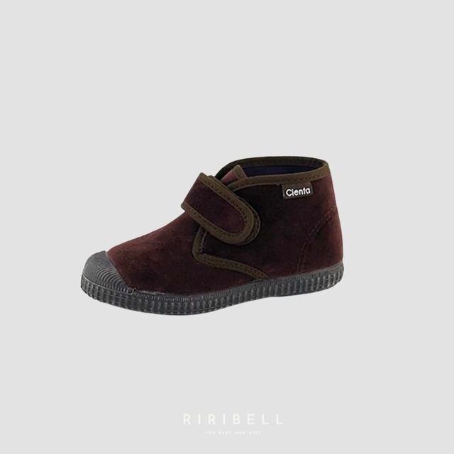 予約【Cienta】Velour Velcro High-Cut Sneakers – 975-075 / MARRON(Brown) / 10月末〜11月上旬入荷予定