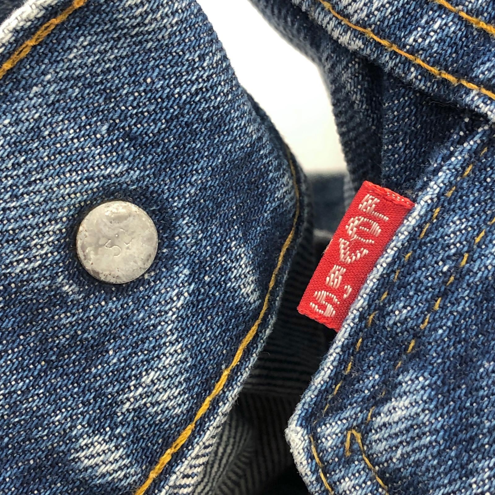 美品 70s 52刻印✨Levi's 均等V デニムボアジャケット ビッグサイズ LEVI'S リーバイス 70年代 70505 スモールe 均等V 4th 刻印52 デニム