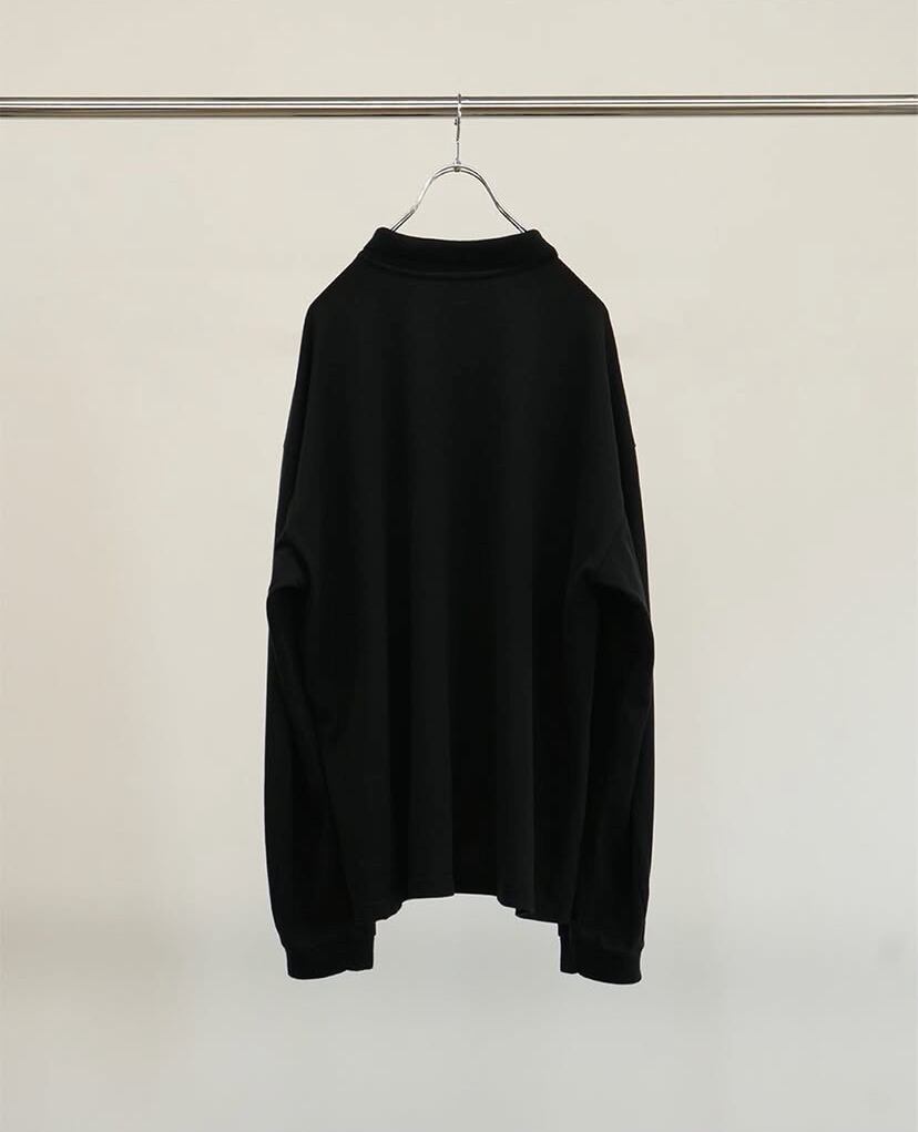 25SS】 ANCELLM HALF ZIP POLO LS SHIRT (BLACK) ANC-CT97 | IAAAM