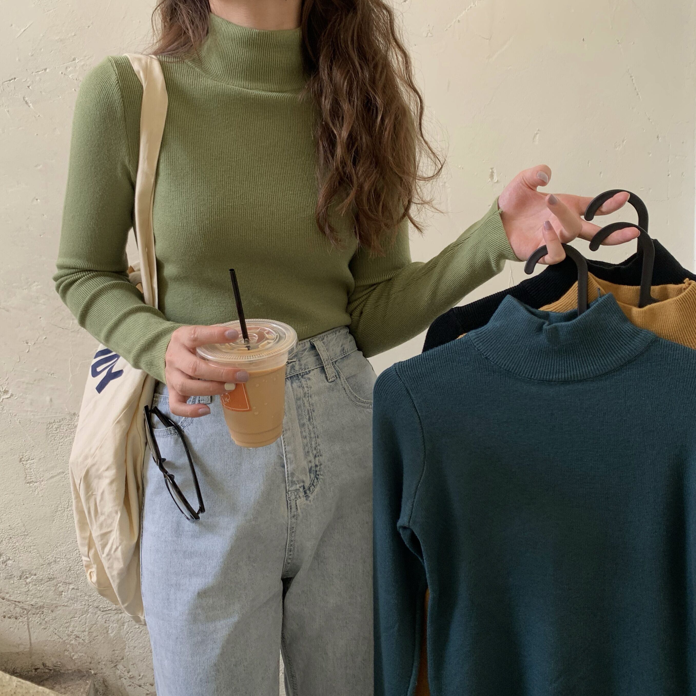 ニット オータムウィンターカラーシャツ Tシャツ スタイル長袖スリーブトップス ロング 秋物 冬物 YY-ファッション86316777274