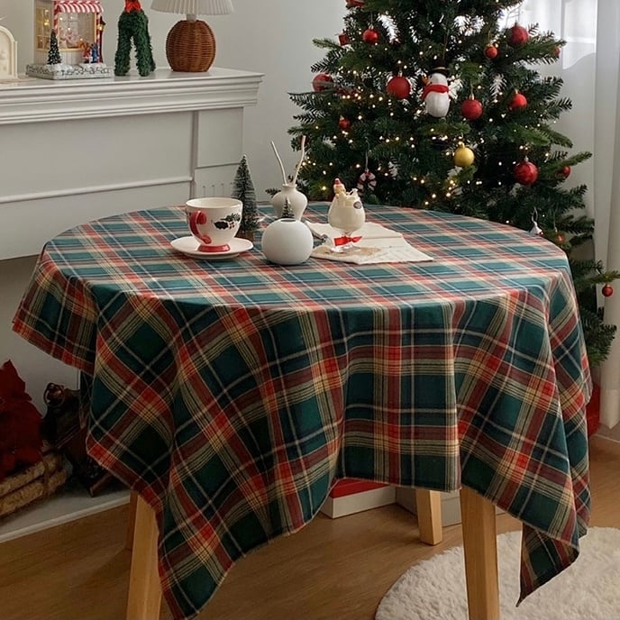 retro check table cloth 3size レトロ チェック テーブルクロス クリスマス 韓国 北欧 インテリア 雑貨  tokki maeul (トッキマウル) 韓国雑貨通販サイト