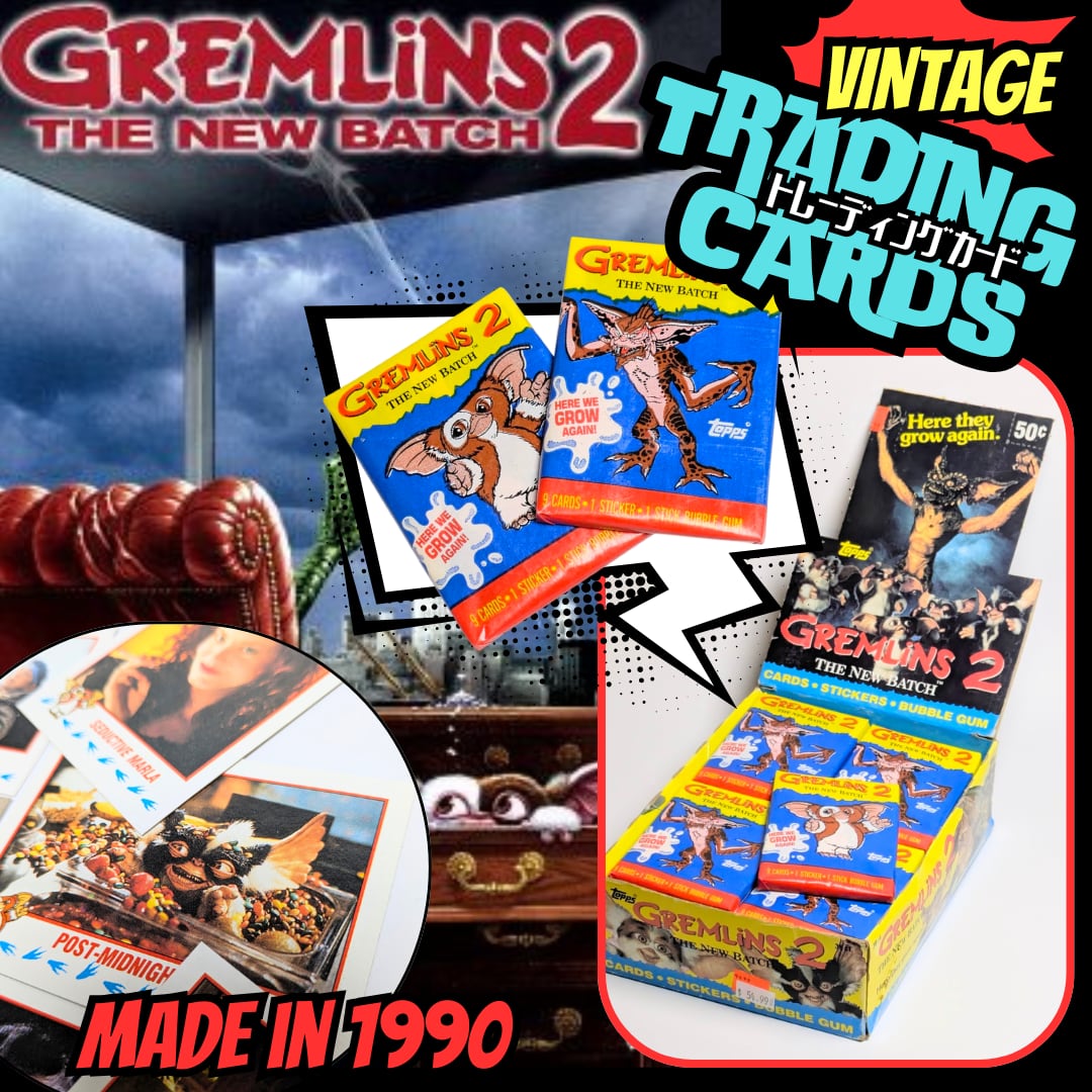 ☆送料無料！☆VINTAGE 1990 Topps【 グレムリン 2（Gremlins 2）Movie Cards 】VINTAGE トレーディングカード単品 （1個=9CARDS＋1STICKERS入）〚アメリカン雑貨 アメトイ〛