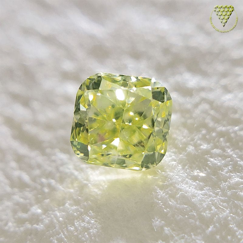 0.166 ct Fancy Intense Green Yellow VS1 CGL 天然 グリーン イエロー