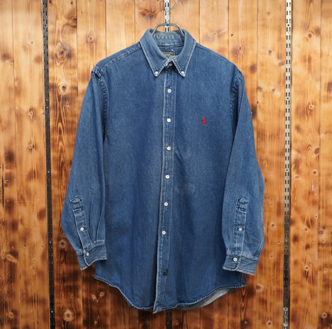 80s90s polo country デニムシャツ M/ラルフローレン ralphlauren ポロ  