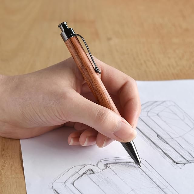 ⁠【極美品/激レア純正芯2本】デルタ ジャーナル ボールペン 保証書付⁠ LEAD PENCIL 2mm」大人の鉛筆、高級木材の芯ホルダー (黒檀) | PAY ID