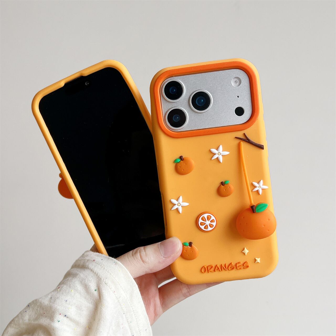 みかん iPhone 17 16 15 14 13 ケース シリコン 可愛い 蜜柑 ミカン