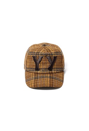 [OPEN YY] YY CHECKERED HEART BONE BALL CAP, MUSTARD 正規品 韓国ブランド 韓国通販 韓国代行 韓国ファッション オープン ワイワイ 日本 店舗