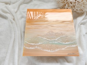 136.オーシャンレジンアート sunset beach 3wave