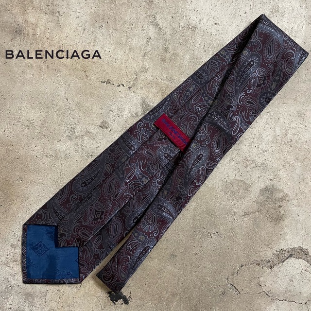 〖BALENCIAGA〗paisley pattern design silk necktie/バレンシアガ ペイズリー柄 デザイン シルク ネクタイ/#0705/osaka