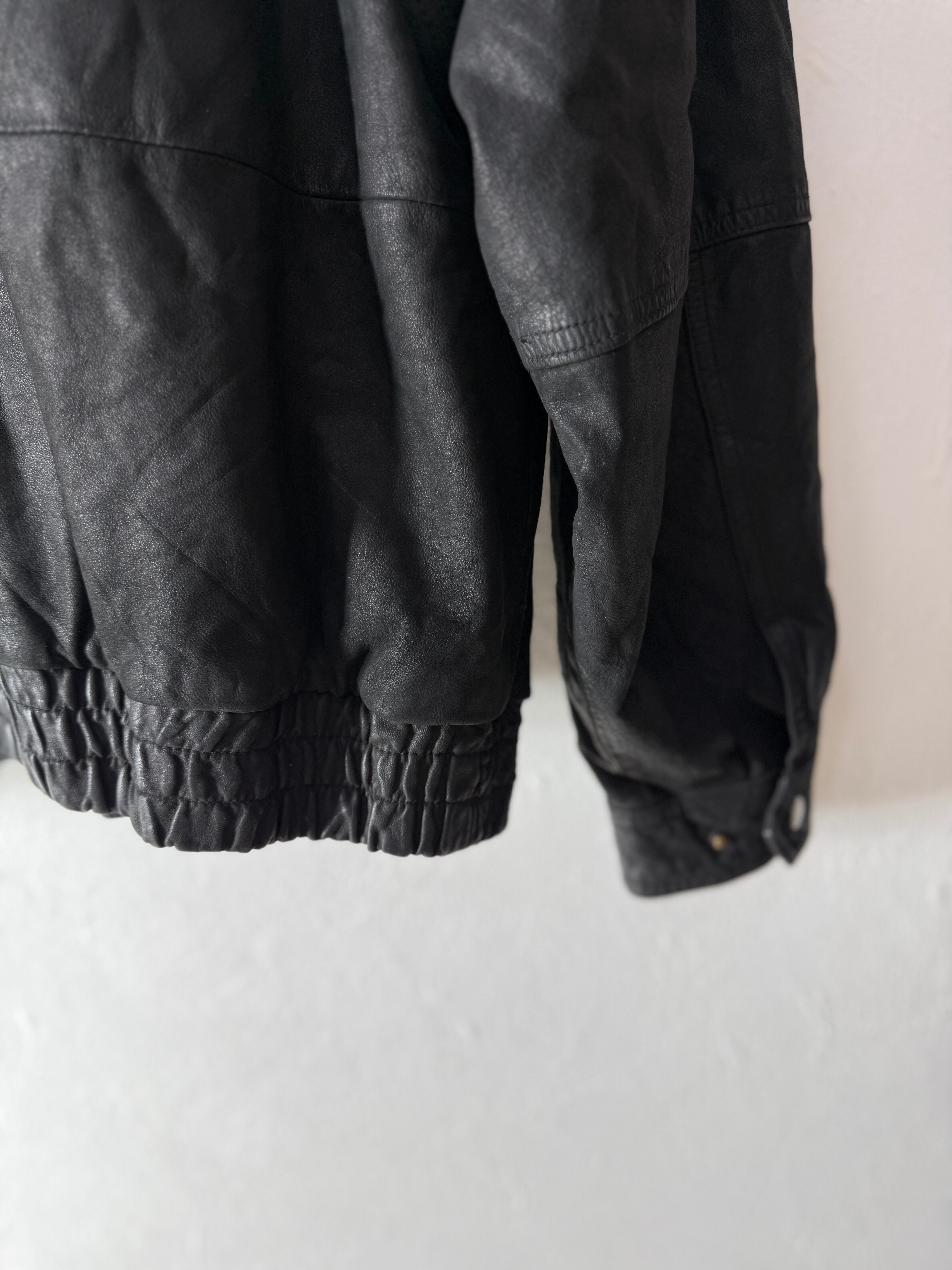 90's “JOHN ASHFORD” Leather Jacket – Dark Minimal | SISON