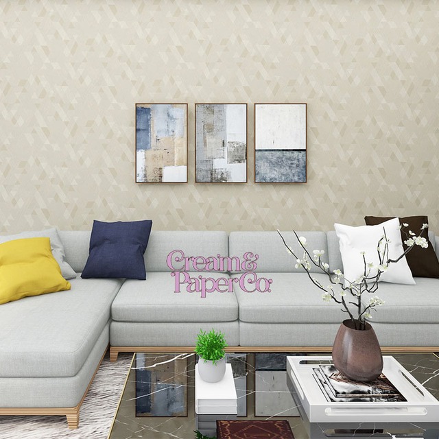 【切り売り】ベージュ × グレー Geometric FL1-775303MT for DIY 幅53㎝ リピート64㎝