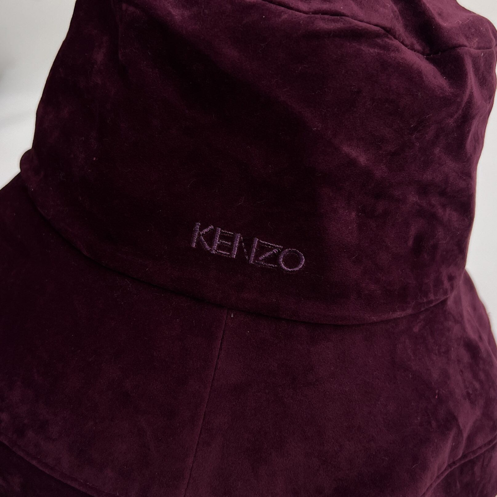 vintage KENZO ケンゾー ベロア調 キャペリン バケットハット パープル 