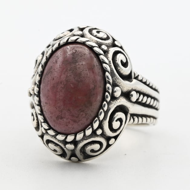 Rhodochrosite Accent Rounded Top Signet Ring By Carolyn Pollack #17.0 / USA