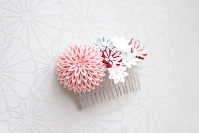 つまみ細工 コームとUピンのセット