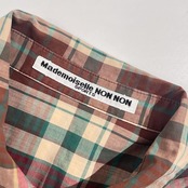 Mademoiselle NON NON マドモアゼルノンノン チェック 長袖 シャツ M /ボルドー グリーン系 レディース