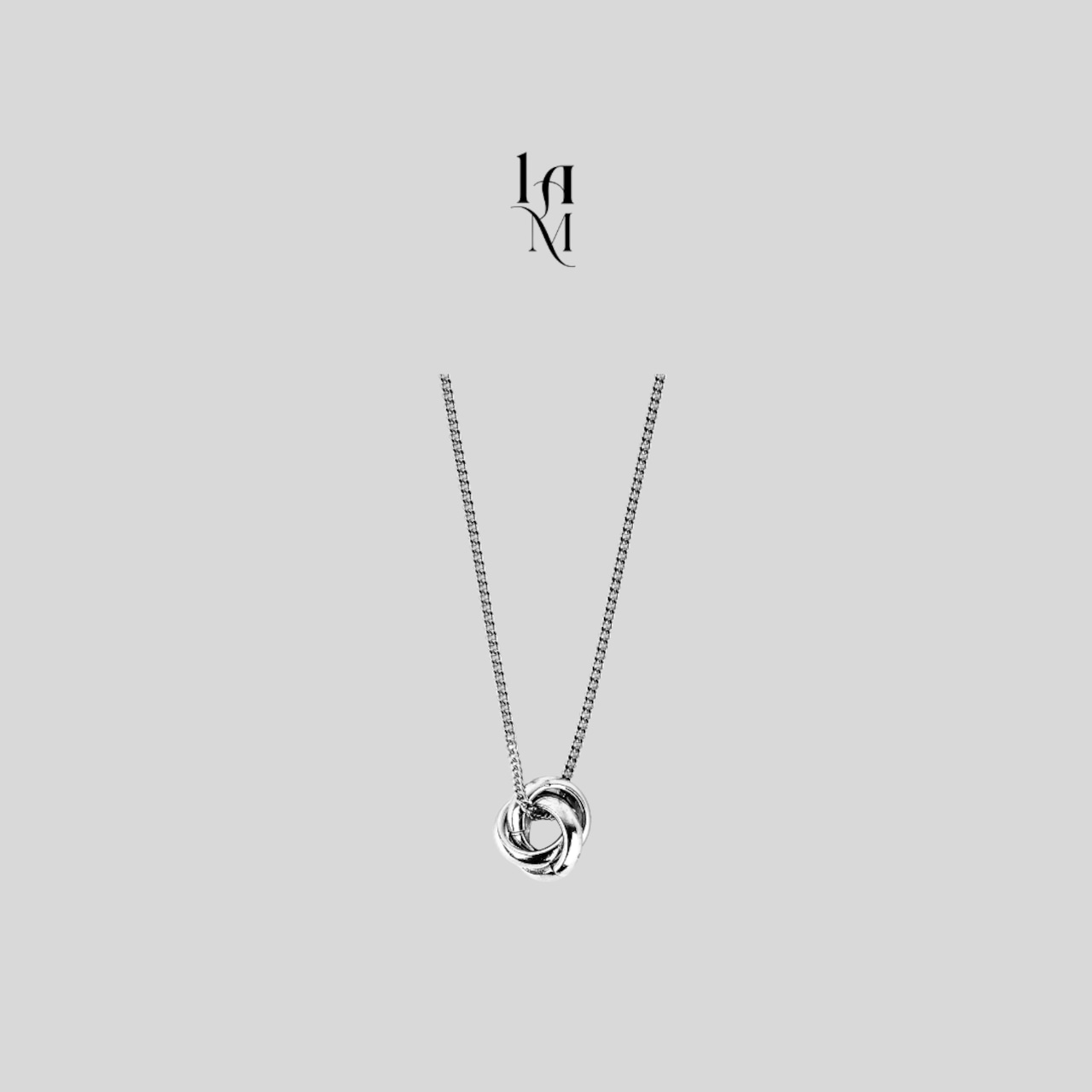 Catir Double Ring Necklace [Silver] - 2