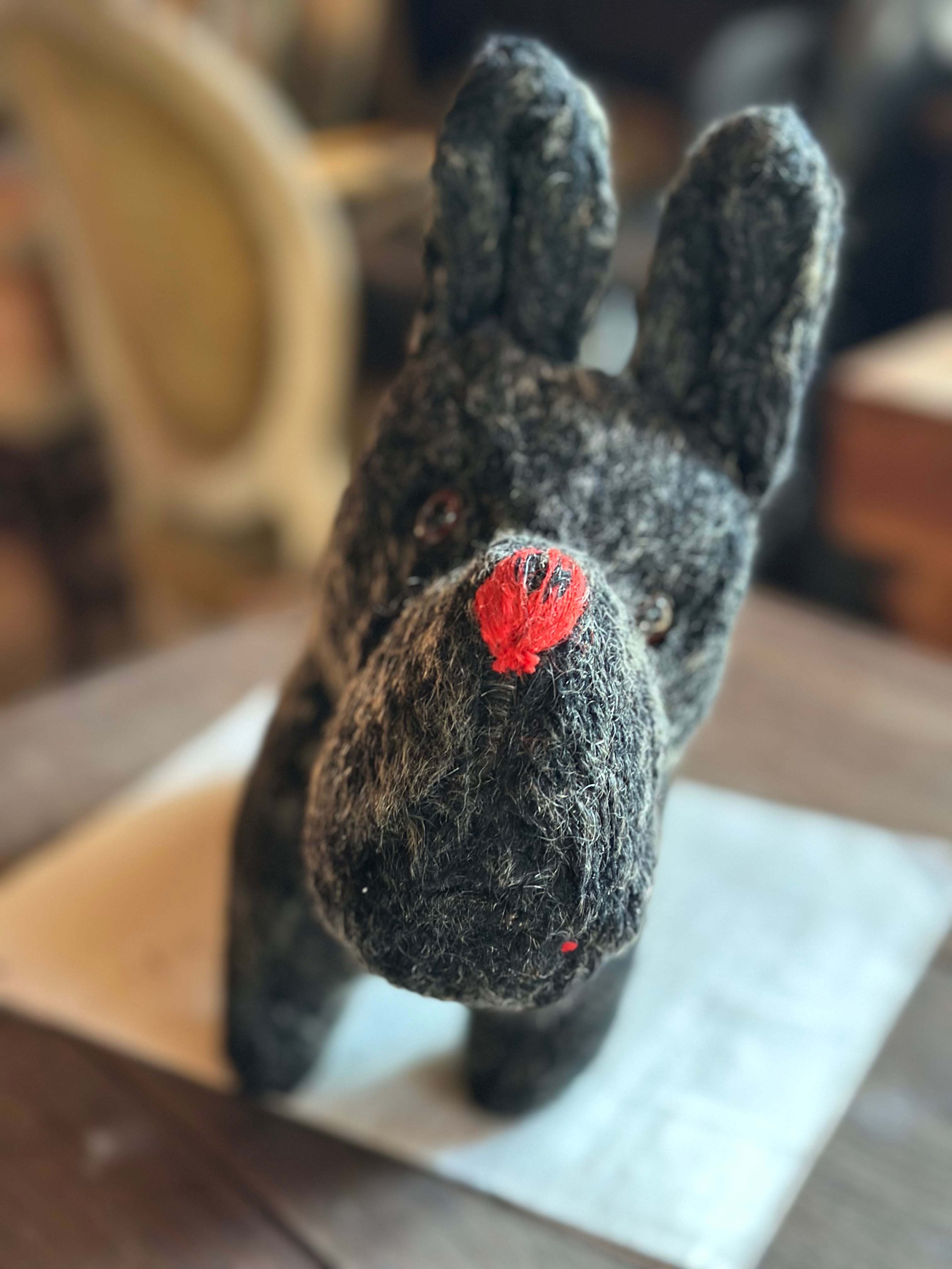 1940年代 黒い犬のぬいぐるみ テリア | Brocante de La Cocotte