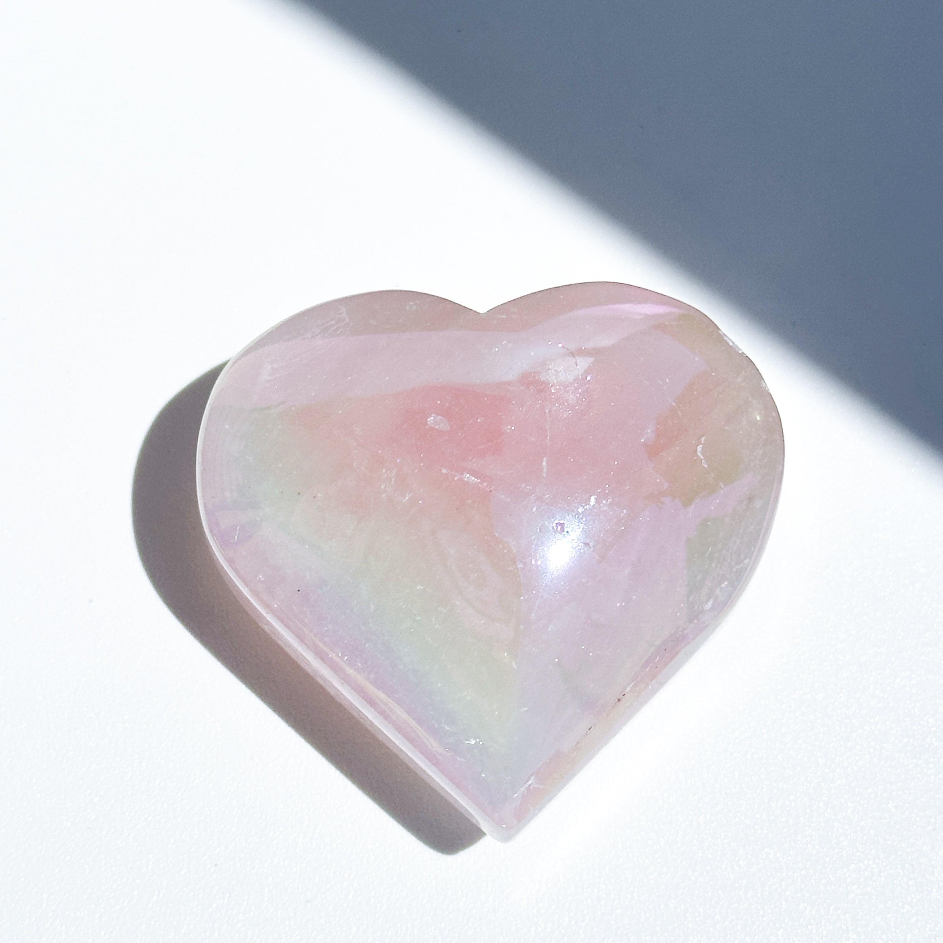 ♡エンジェルオーラローズクォーツ ハート83♡ Angel Aura Rose Quartz ♡天然石・鉱石・パワーストーン・インテリア