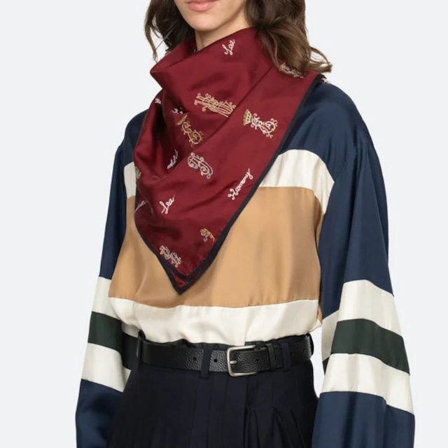 SEA NY　JULIET EMB SCARF　BORDEAUX